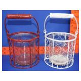 Pair of Chicken Wire Candle Holders