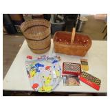 Table Lot w/ Baskets, Winston Matches, Etc