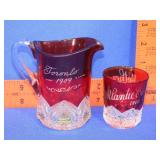Ruby Flash Creamer & Shot Glass