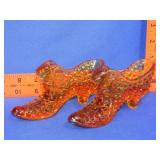 Pair of Amber Hob Nail Cat Head Slippers