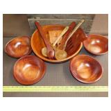 Wood Salad Bowl Set