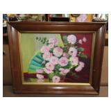 Framed OIl on Board Flower Scene - 20x16