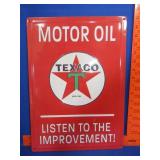 Texaco Motor Oil Metal Sign - 12"x17"