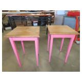 Pair of Painted & Natural Tables
