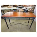 Wood Top Metal Base Sofa Table