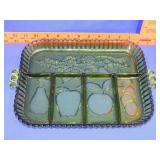 Indiana Glass Green Divided Relish Tray