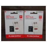 2 SanDisk Micro SDXC UHS-I Card w/ Adapter