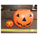 2 Plastic Halloween Pumpkins