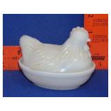 Hazel Atlas Milk Glass Hen on Nest