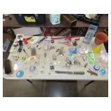 Table Lot of Keys, Miniatures, Etc