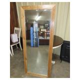 Wood Framed Wall Mirror - Beveled Glass