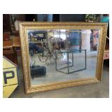 Ornate Gold Framed Beveled Glass Mirror - 47"x37"