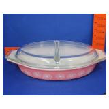 Pyrex Pink Daisy Divided Casserole