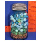 Blue Jar w/ Marbles