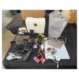 Table Lot w/ Office Supplies & Household