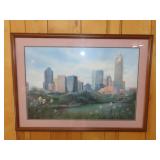 Framed Charlotte Skyline Print by J. Thompson