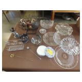 Table Lot of Glassware & Household Decor