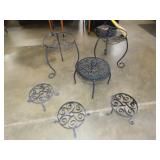 Lot of Metal Plant Stands