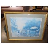 Framed Rainy Street Scene Print