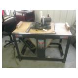 Rotary Bench With Chop Saw and Table Saw