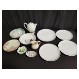 Box of miscellaneous china, plates, bowl, tea