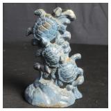Vintage cast iron turtles doorstop
