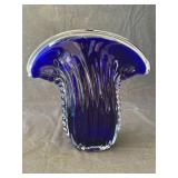 Vintage abstract hand blown glass vase