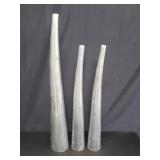 3 chrome Z Gallerie vases