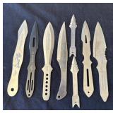 Group of 8 throwing knives