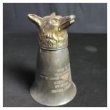 Vintage silver plate wolf head trophy sho glass