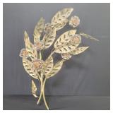Mid century metal floral wall decoration