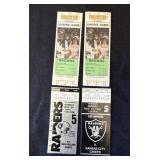 Group of vintage Packers & Raiders ticket stubs