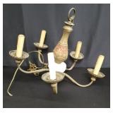 Vintage brass and marble chandelier
