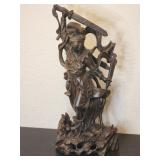 Vintage Chinese hand carved Guan Yu sculpture