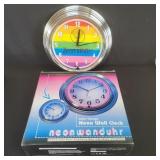 Neon quartz wall clock