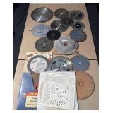 Group of saw blades & sanding discs