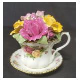 Royal Albert musical cup and saucer floral