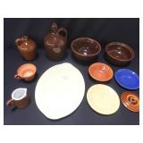 Group of pottery bowls, saucers, jugs, etc...