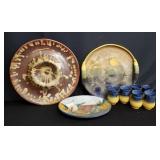 Box of pottery tray and cups