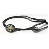 Sterling silver turquoise and black onyx bolo tie