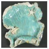 Vintage pottery wave bowl with sea life