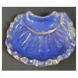 Vintage signed seashell shape pottery bowl