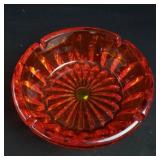 Vintage amberina glass ashtray