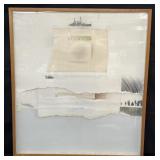 Framed mixed media paper, acrylic, pencil, spray