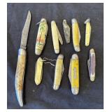 Group of 10 vintage pocket knives