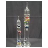 Pair of Galileo glass thermometers
