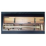Antique brass telescope in original wooden case