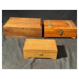 2 Wood jewelry boxes & 1 music box