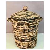 Large vintage recycled sari basket from