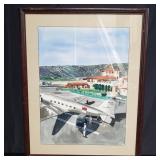 Signed embossed mixed media painting